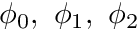 $ \phi_0, \ \phi_1, \ \phi_2 $