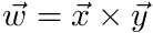 $ \vec{w} = \vec{x} \times \vec{y} $